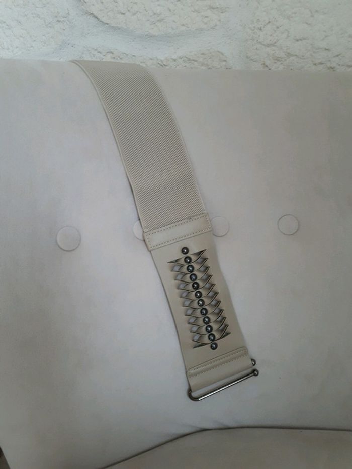 Ceinture beige élastique - photo numéro 3
