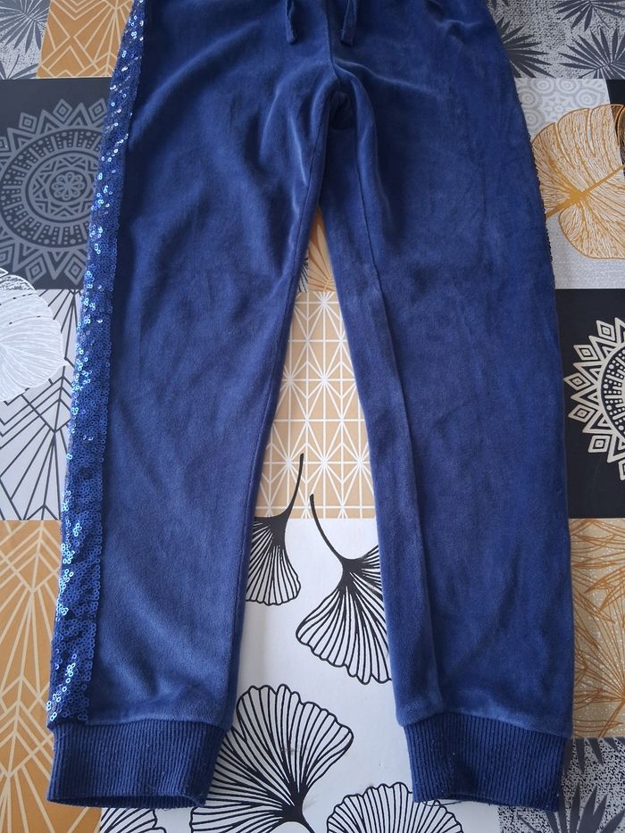 Ensemble de jogging fille bleu marine en velours 6 ans - photo numéro 9