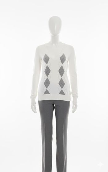 Pull Col V Argyle Élégant - Liesel by Lei