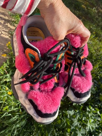 Baskets originales, CJD, 38  fausse fourrure  rose