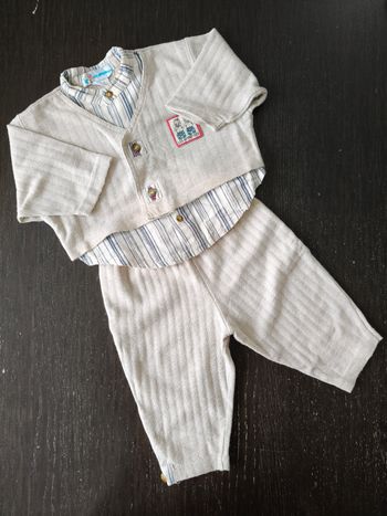 Ensemble vintage bébé rétro beige 6mois