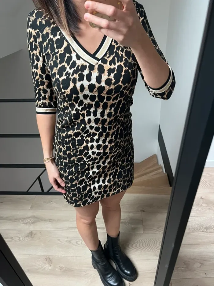 Robe léopard courte moulante taille unique