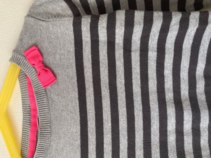 pull fin en mailles rayé avec noeud - photo numéro 2
