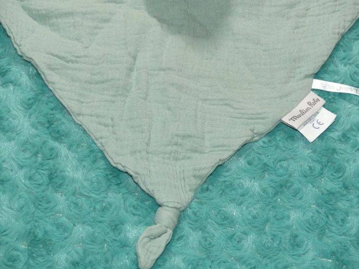 Doudou plat lapin Moulin roty vert lange 🐰tbe - photo numéro 3