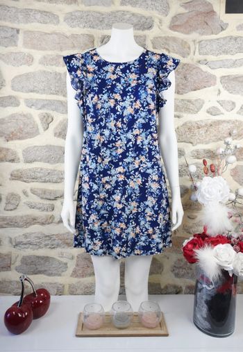 Robe d été sérénité champêtre bleue nuit et multicolore Femme taille 54 marque Asos 🪷 