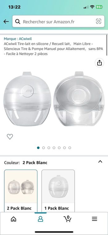 Collecteur de lait "Coquillage d'allaitement "