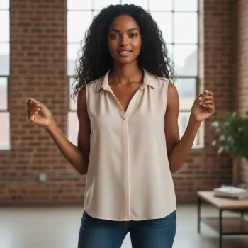 Blouse fluide sans manche rose poudré Monoprix Femme taille 40