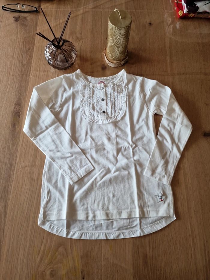 T shirt manche longue effet chemise 8 ans