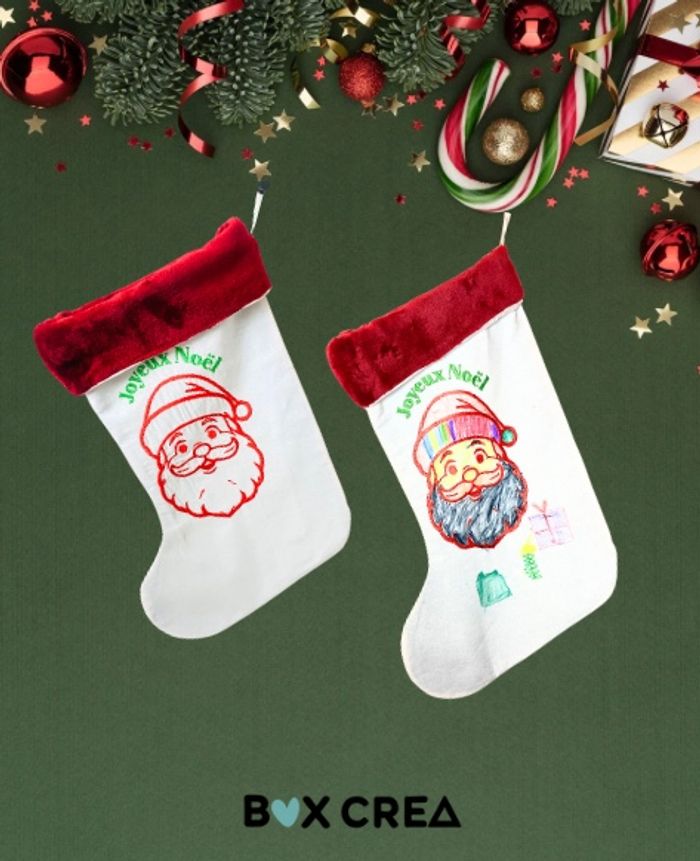 Chaussette de Noël à colorier – Père Noël - photo numéro 3