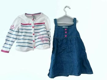 12 mois bébé fille ensemble robe Kiabi et gilet Orchestra