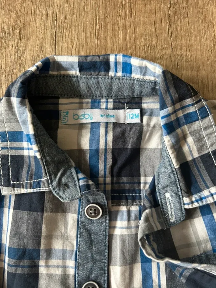 Ensemble jean chemise 12 mois - photo numéro 7