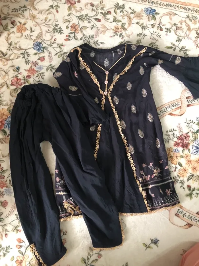 Ensembles 2 pièces pour fille 4 ans classe chic indien pakistanais robe été - photo numéro 4