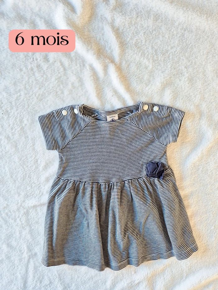 Robe à rayures petit bateau 6 mois