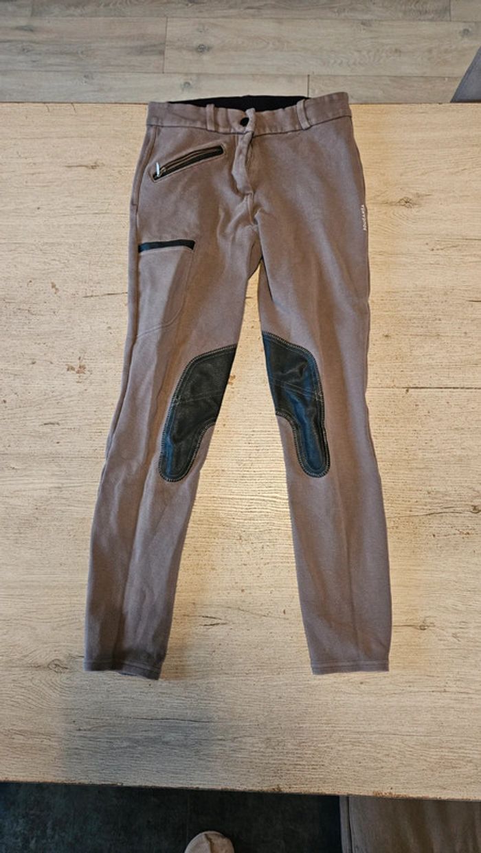 Pantalon d équitation beige foncé, Fouganza, taille S, peu mis - photo numéro 2