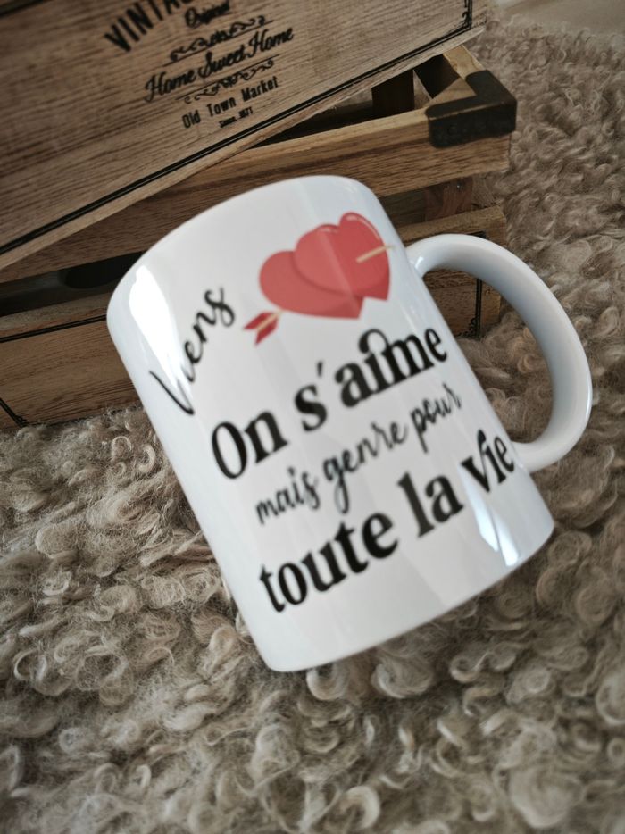 Tasse Idée Cadeau Saint Valentin - Viens on s'aime toute la Vie - photo numéro 7