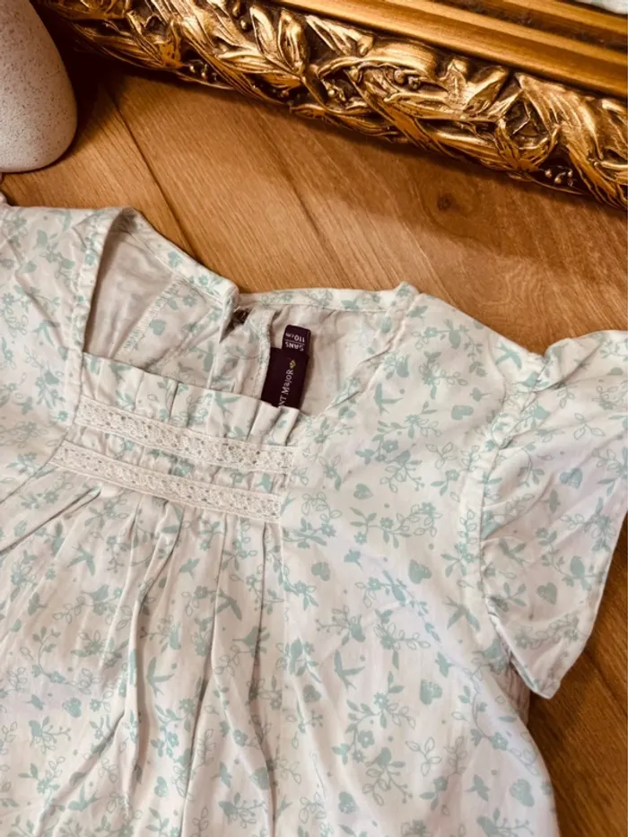 Taille 5 ans tenue 3 pièces fille multimarque vert menthe * fleurs oiseaux * 🌸 - photo numéro 3