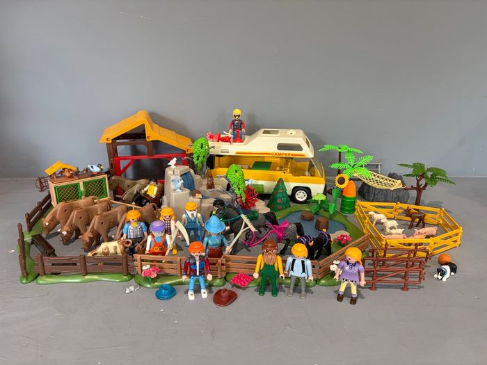 Playmobil Jardin Jardinage Animaux ferme campagne Lot XXL Abris cages Cascade van - photo numéro 2