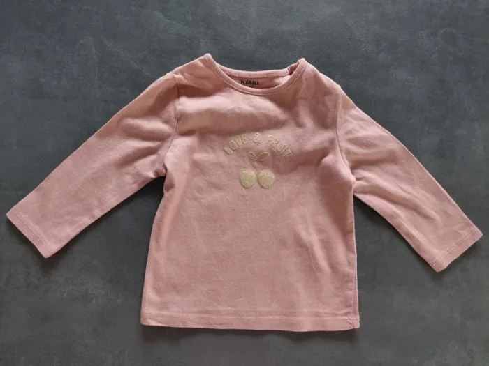 T-shirt imprimé manches longues 6 mois Kiabi