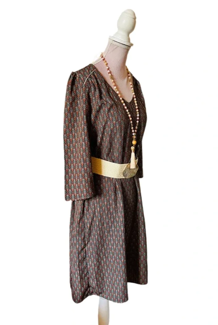 🧡🍂Robe tunique vintage bohème dorée M/38 Boho chic oriental vibes tunic dress🍂🧡 - photo numéro 6