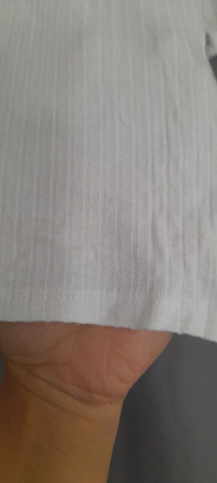 T-shirt top blanc à petit col - photo numéro 5