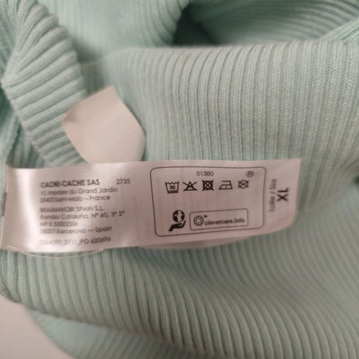 Haut manches longues turquoise | Cache Cache | XL - photo numéro 3