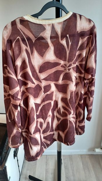 Top col côtelé imprimé