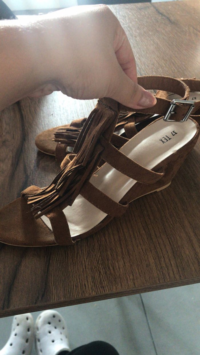 Sandales compensées marron - photo numéro 3