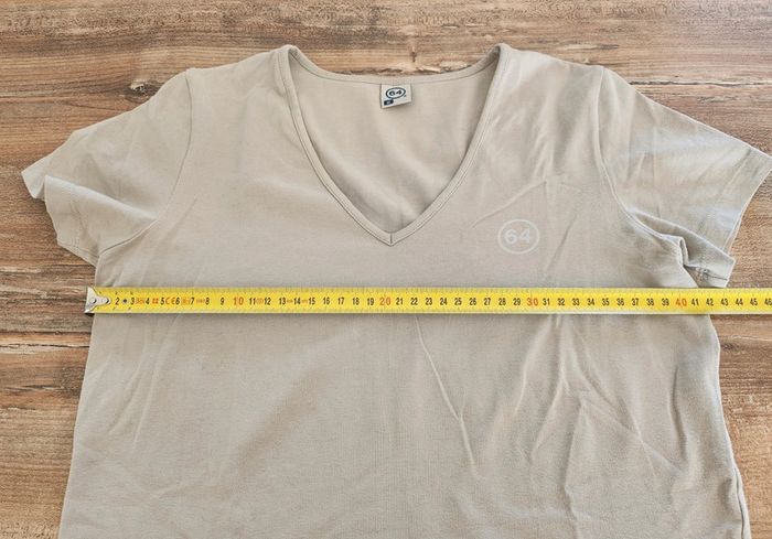 Tee-shirt top 64 beige manches courtes excellent état taille M Montgolfière - photo numéro 7