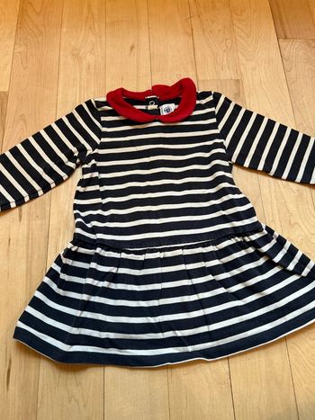 Robe marinière col Claudine Petit Bateau 24 mois
