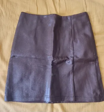 Jupe marron cuir synthétique