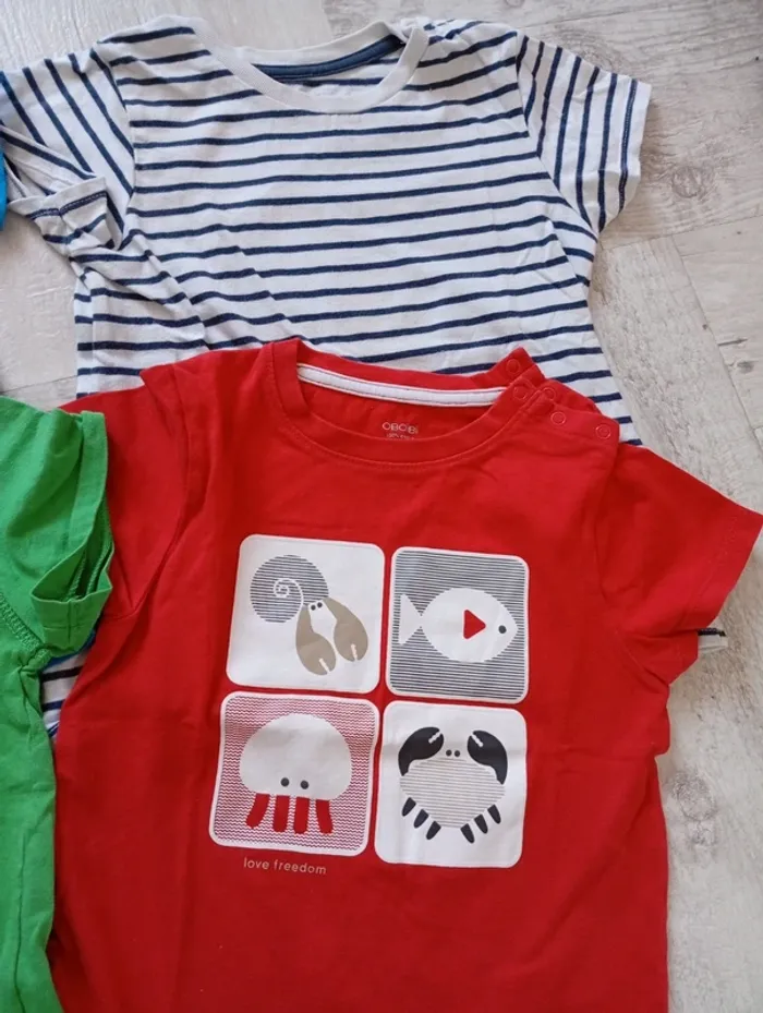 Lot t-shirts manches courtes 24 mois 2 ans - photo numéro 3
