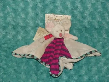 Doudou plat souris bukowski rose beige 🐭 Neuf