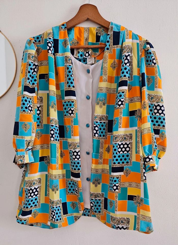 Chemisier à motifs vintage 80's - photo numéro 4