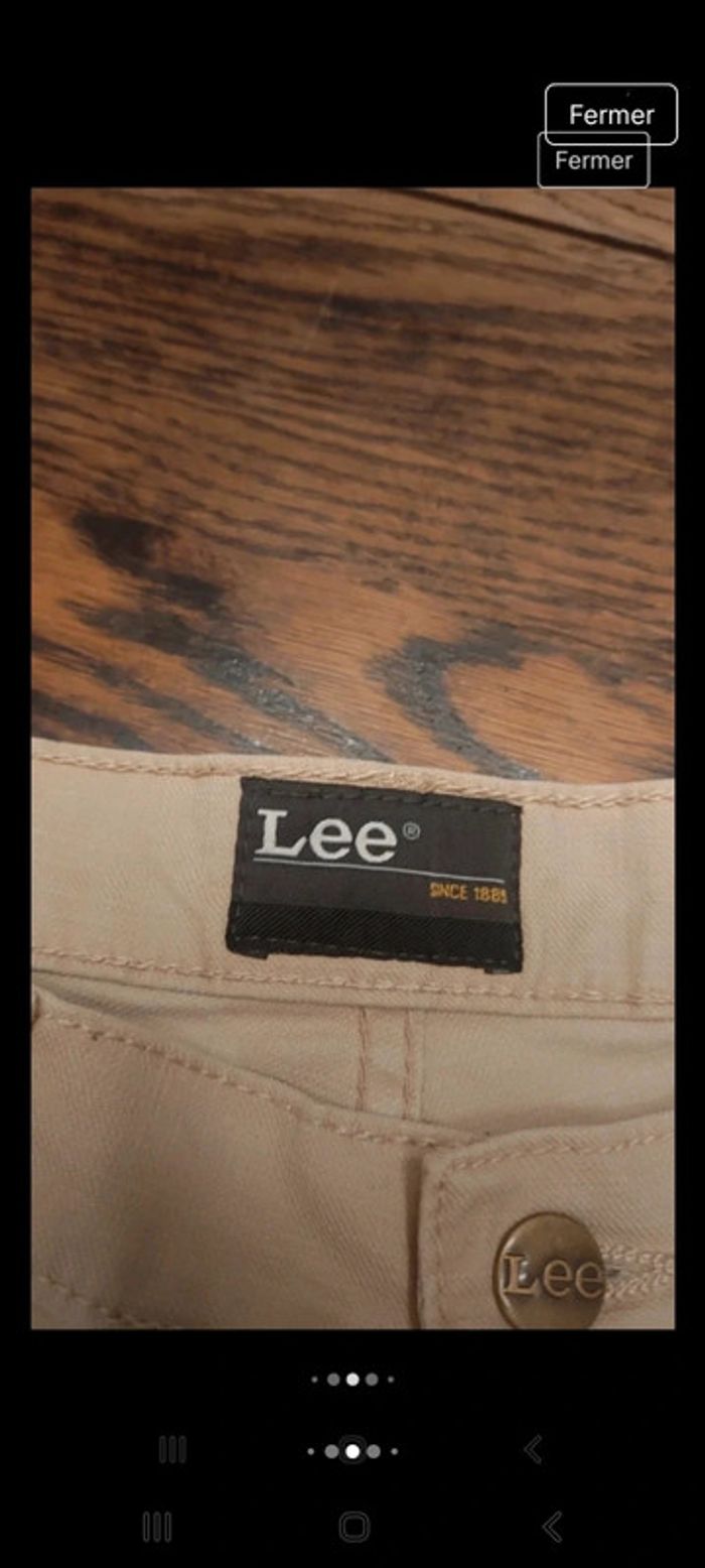 Pantalon coupe jeans beige Homme Lee W30 L34 - photo numéro 7