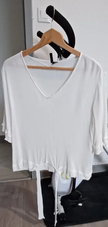 Blouse écrue manches 3/4
