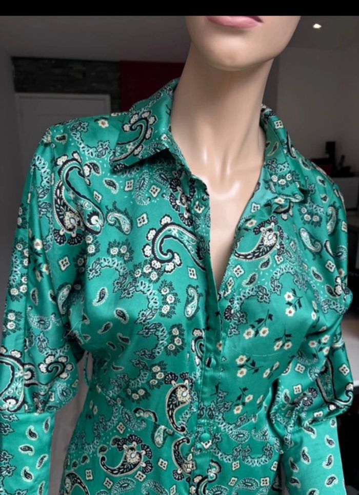 Robe chemise satinée imprimée paisley - Eight Paris - Taille L - photo numéro 9