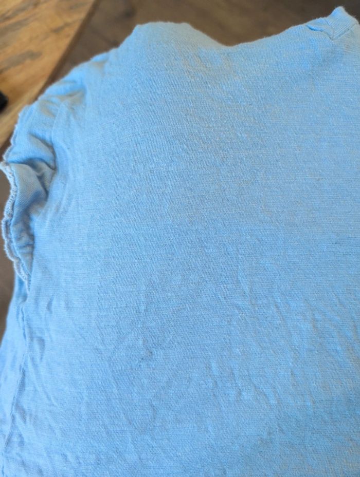 Blouse manche courte bleue manche volants 40 - photo numéro 6