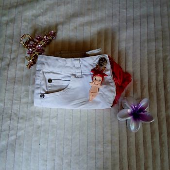 Short en jean blanc et rose • 11 ans • Pepperts 