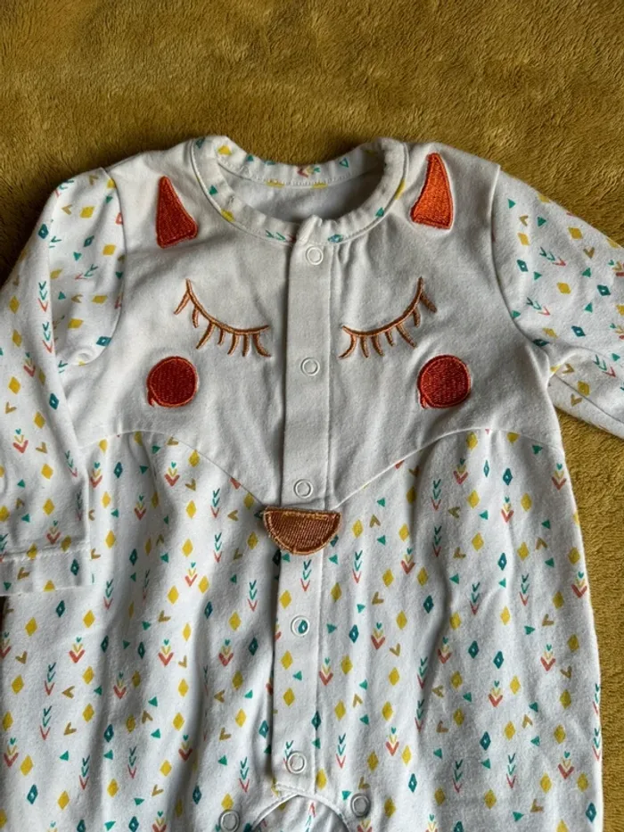 Pyjamas coton léger 56cm renard - photo numéro 2