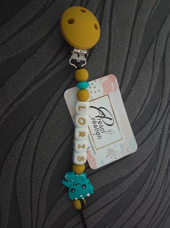 Attache tétine silicone dragon