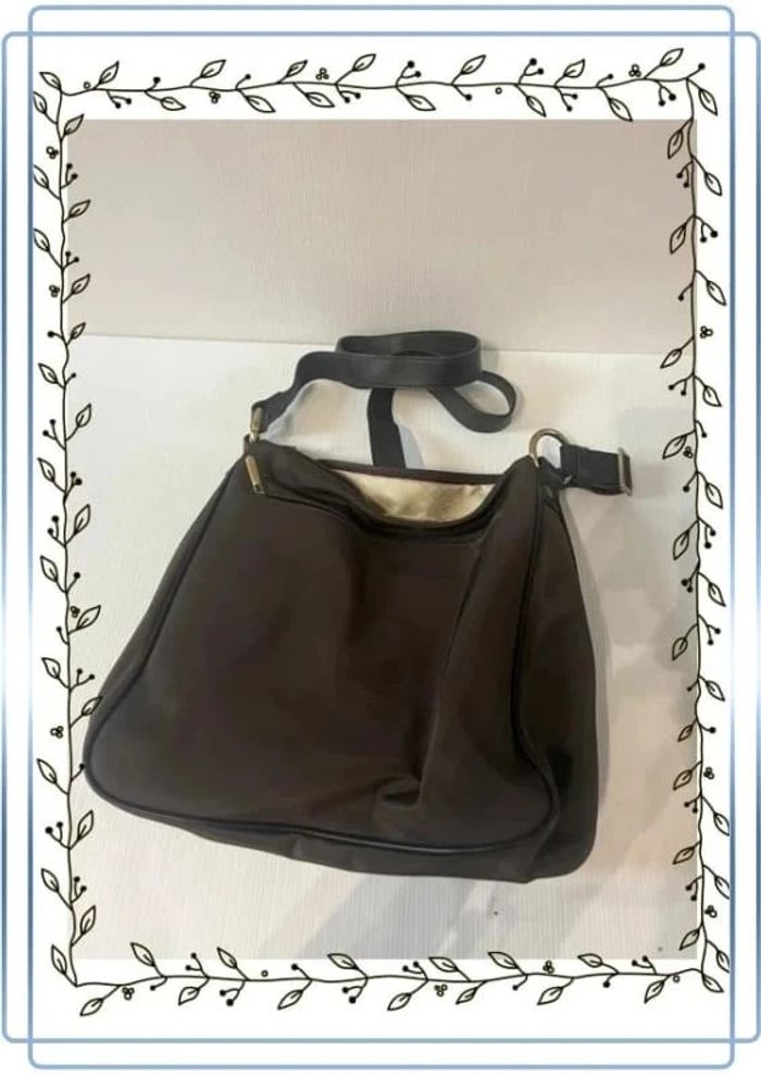 Sac à bandoulière marron Texier, très bon état, 29x30cm - photo numéro 2