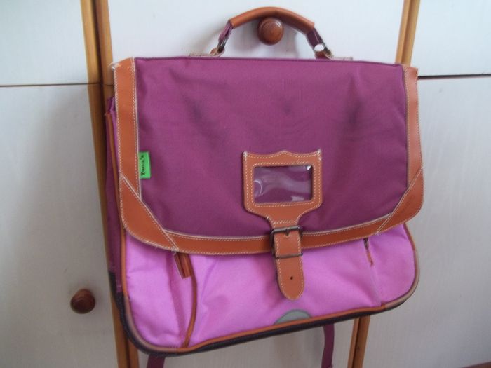 Cartable 2 compartiments Tann's prune