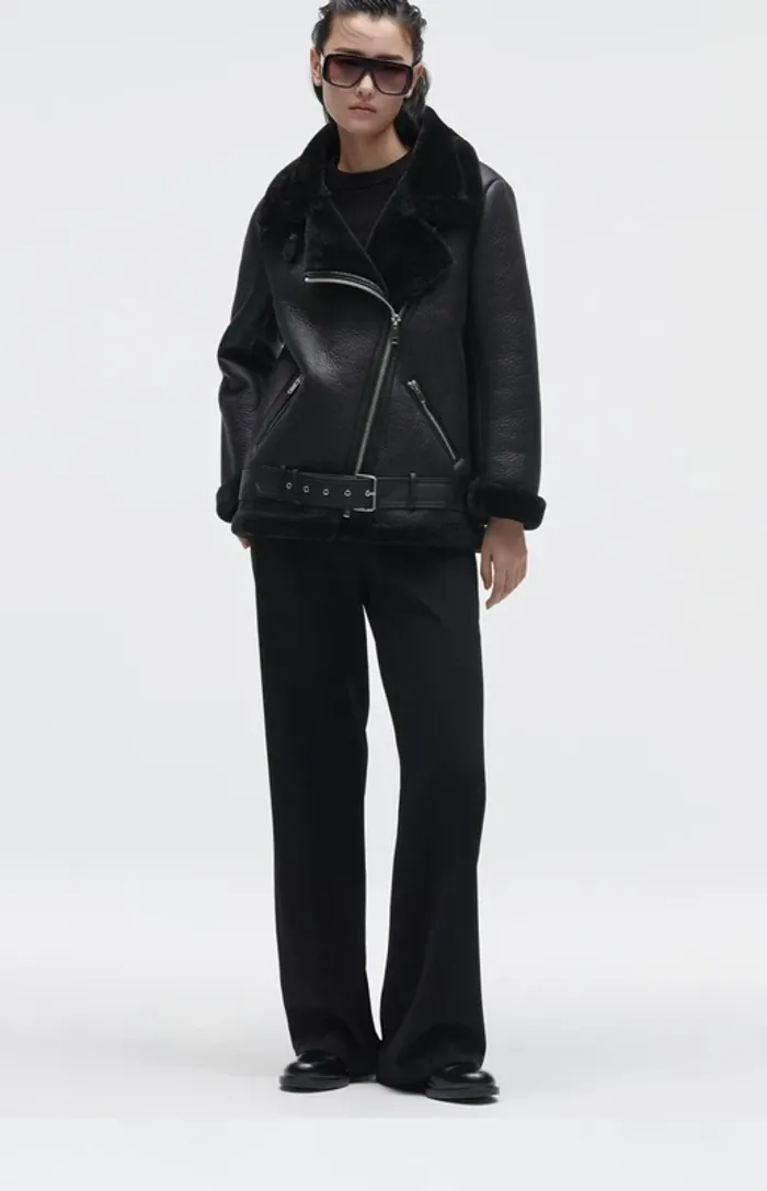 Blouson hiver cuir et fourrure Zara - photo numéro 8