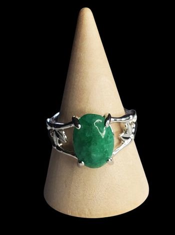 Bague Crysoprase en acier inoxydable