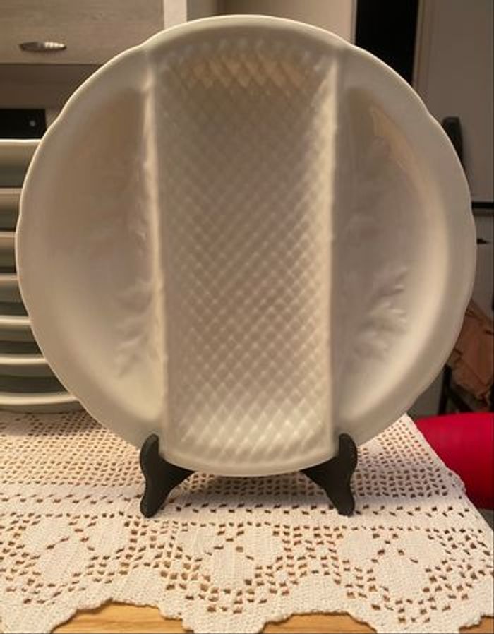 Lot 1, composé de 6 assiettes à fondue - céramique blanche, état excellent - photo numéro 5