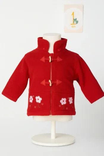 Veste polaire rouge fille 1 an