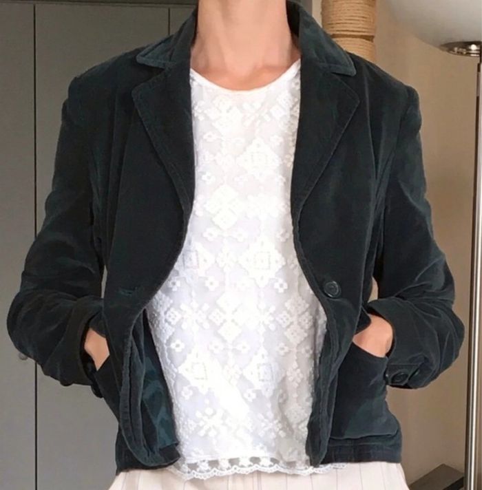 Blazer Tally Weijl en velours vert canard taille 38 bon état - photo numéro 15