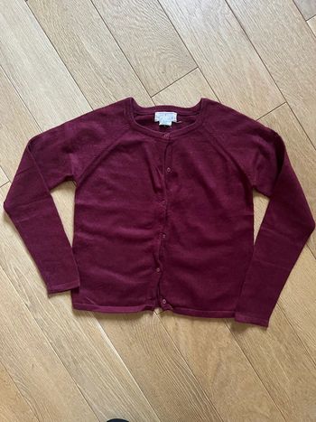Vend gilet mademoiselle jacadi taille 8/10 ans couleur bordeaux prune très bon état