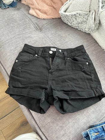 Short en jeans noir