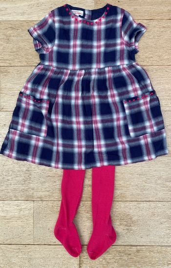 Robe carreaux collant 2 ans fille chaud